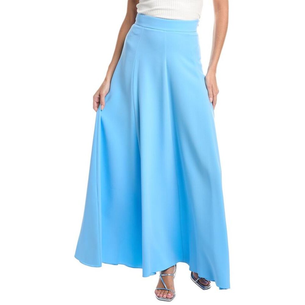 Oscar De La Renta Womens Silk-Blend Maxi Skirt, Blue